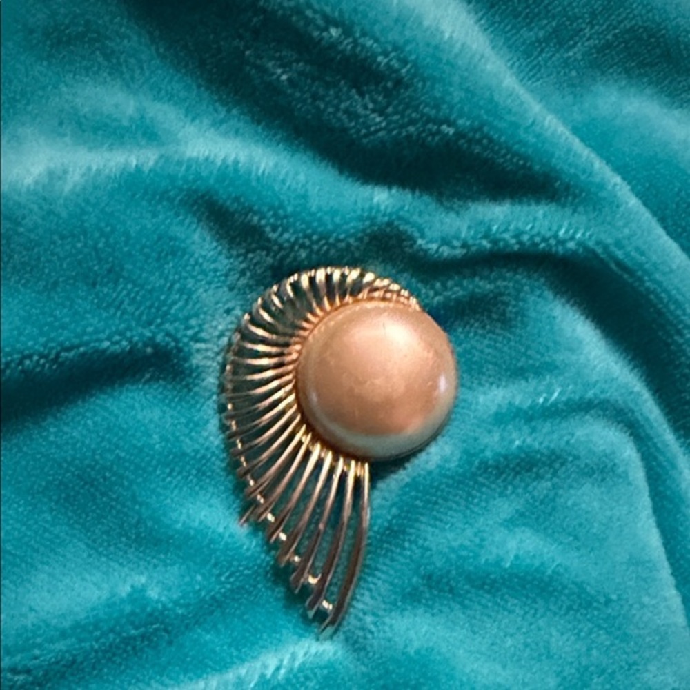 Sarah Coventry Gold and Cream Winged Brooch